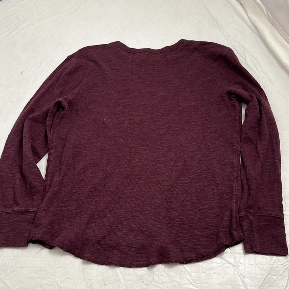 Gap plum crew neck waffle knit thermal long sleeve shirt XL